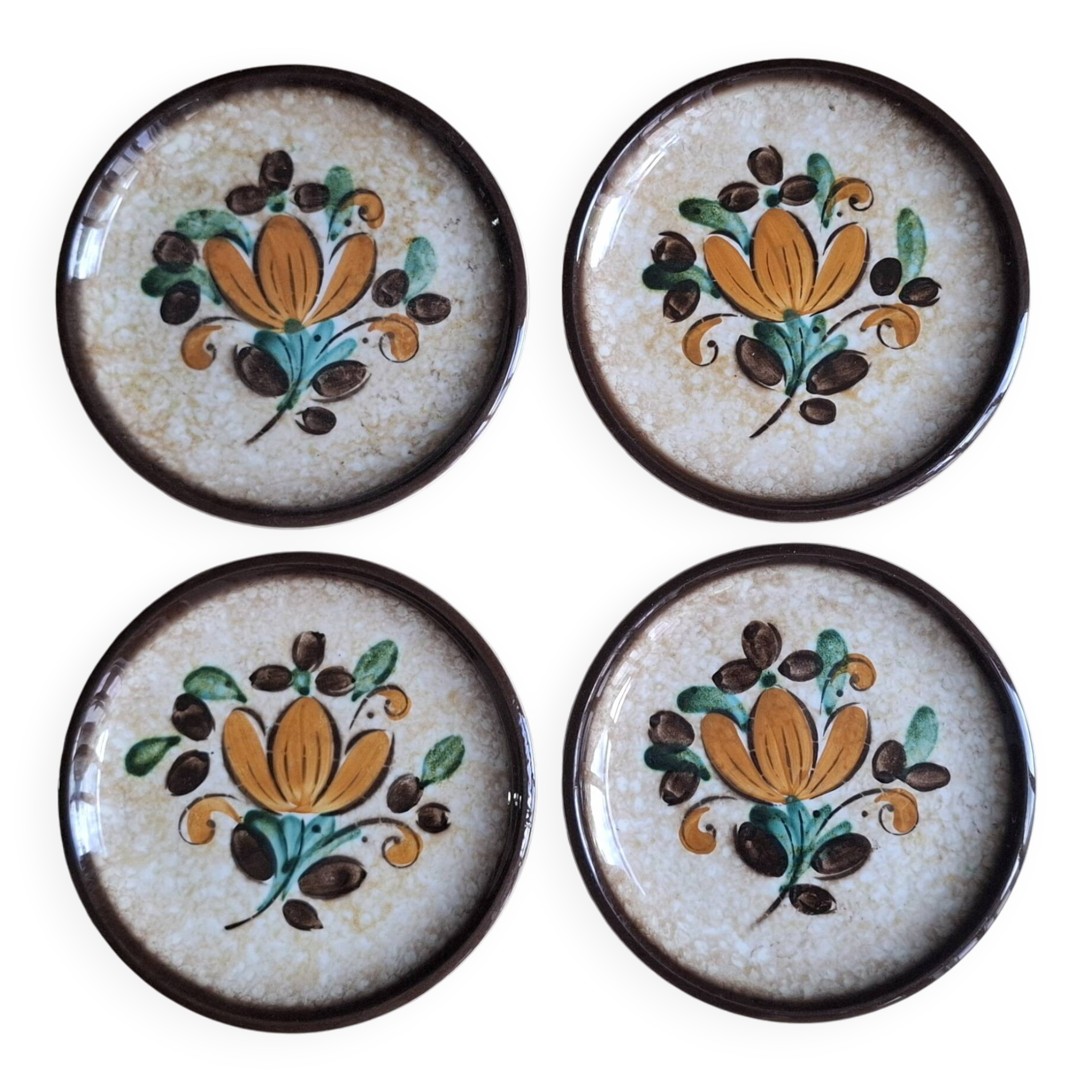 Set of 4 dessert plates Corfu Boch 1966
