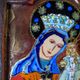 Glazed ceramic plaque of the Virgin and Child