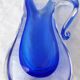 Vase pichet verre bleu Murano Flavio Poli Seguso