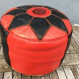 Moroccan leather pouf circa 1970