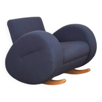 Fauteuil à bascule allemand du milieu du siècle de Bretz, années 1980