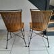 Paire chaises fer forgé et rotin vintage