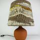 Terracotta globe lamp with a wool shade from the 1960s.