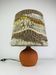 Terracotta globe lamp with a wool shade from the 1960s.