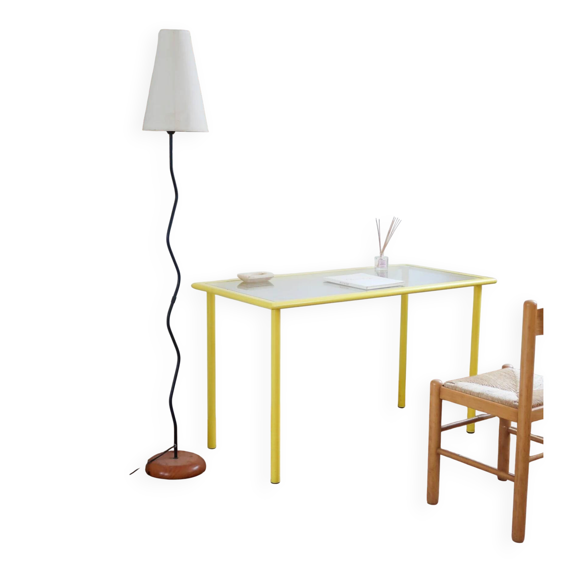 Giandomenico Belotti desk for Fly Line, yellow metal