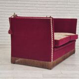 1960s, Danish velour 2 seater drop arm sofa, velour, original condition.
