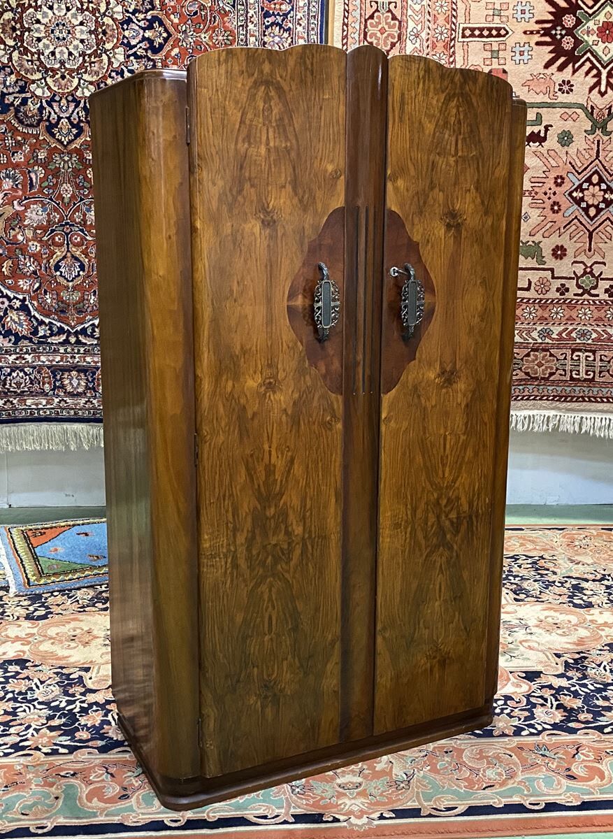 Art Deco student cabinet in walnut