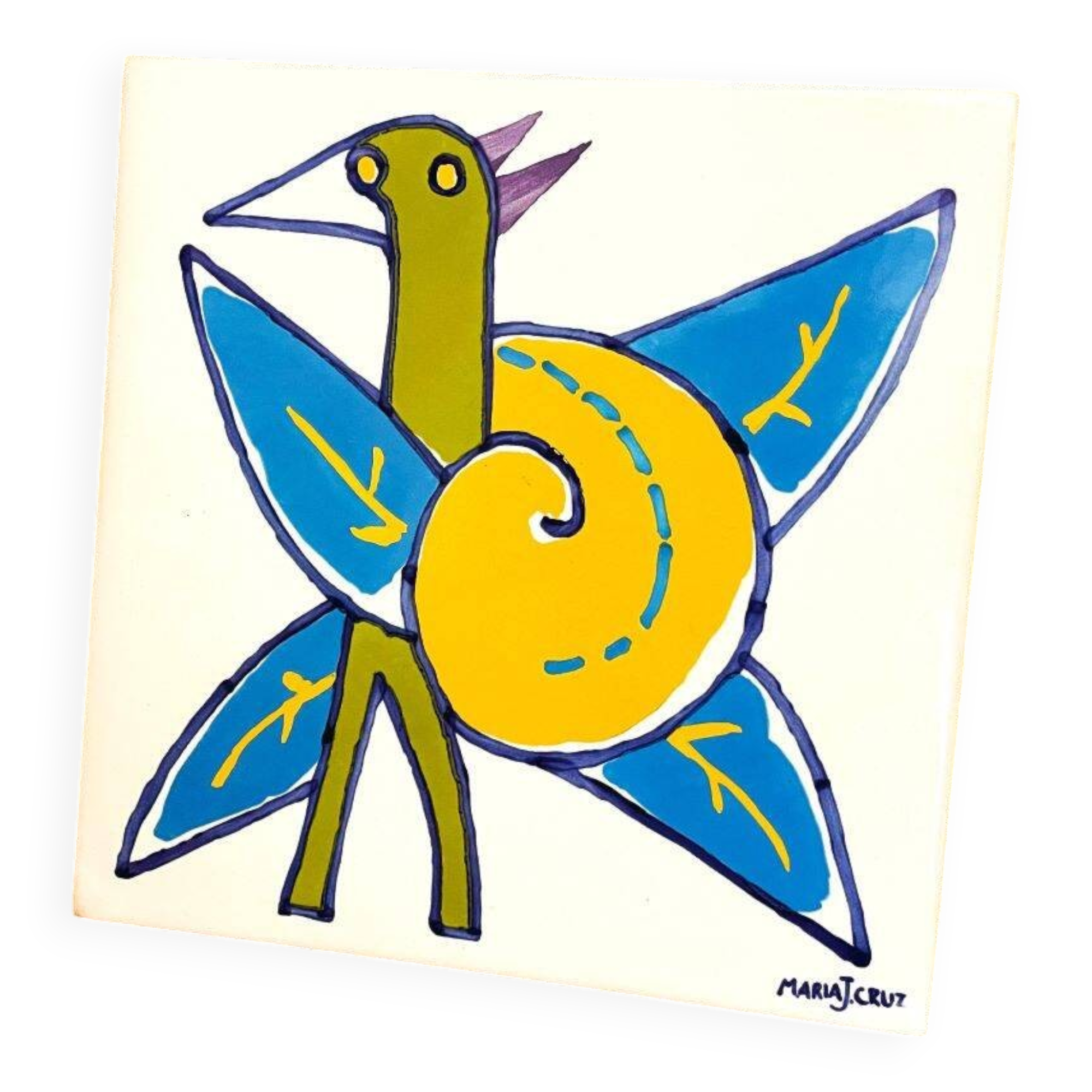 Limited Edition Portuguese Serigraphic Ceramic Tile Viuva Lamego