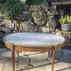 Bouillotte coffee table in blond mahogany, Louis XVI style, 20th century period