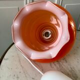 Orange opaline suspension lamp 70s