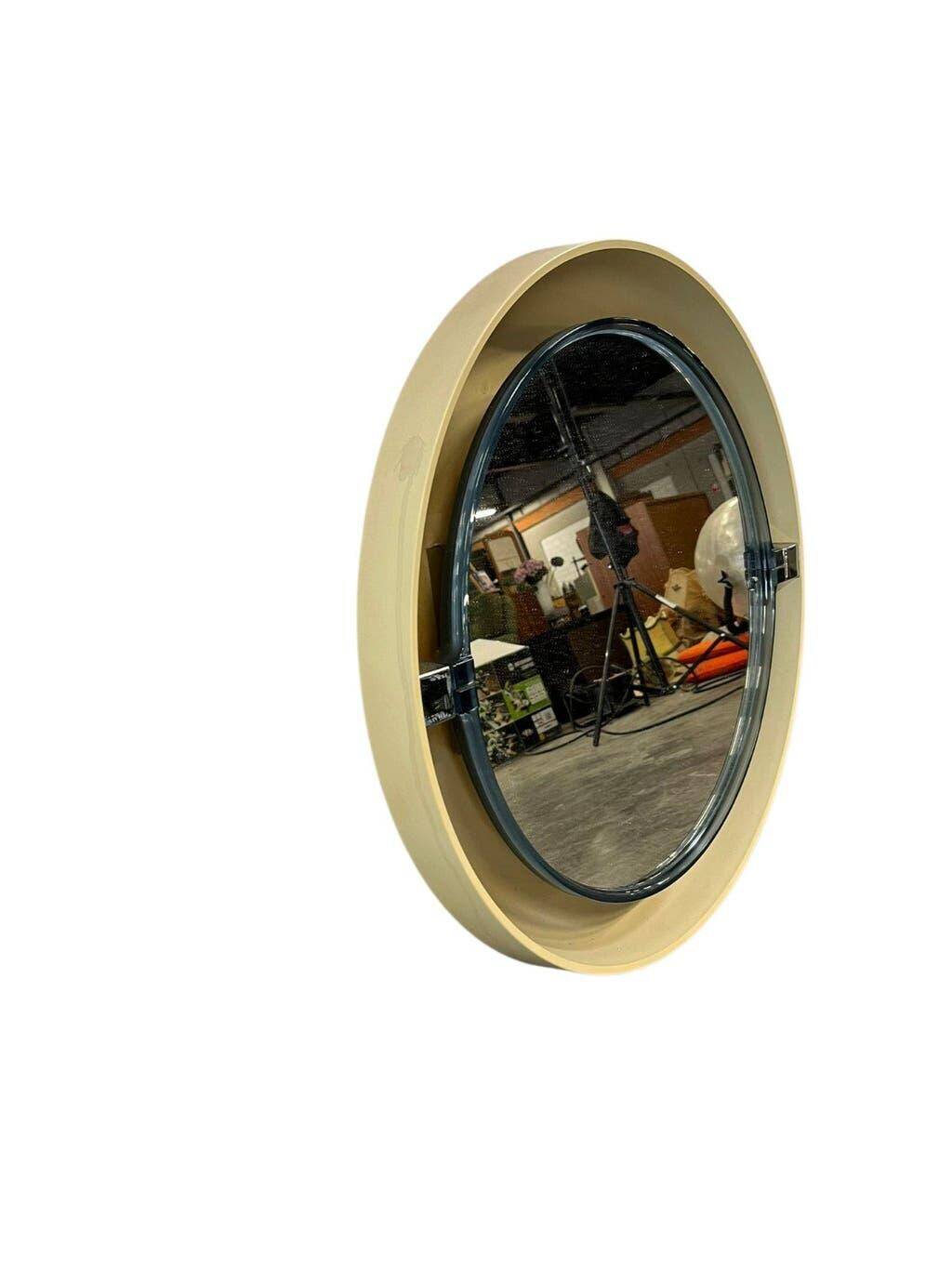 Vintage round mirror allibert with lighting