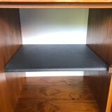 Vintage modular chest of drawers in teak and grey skaï, circa 60's