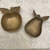 Brass pear and apple