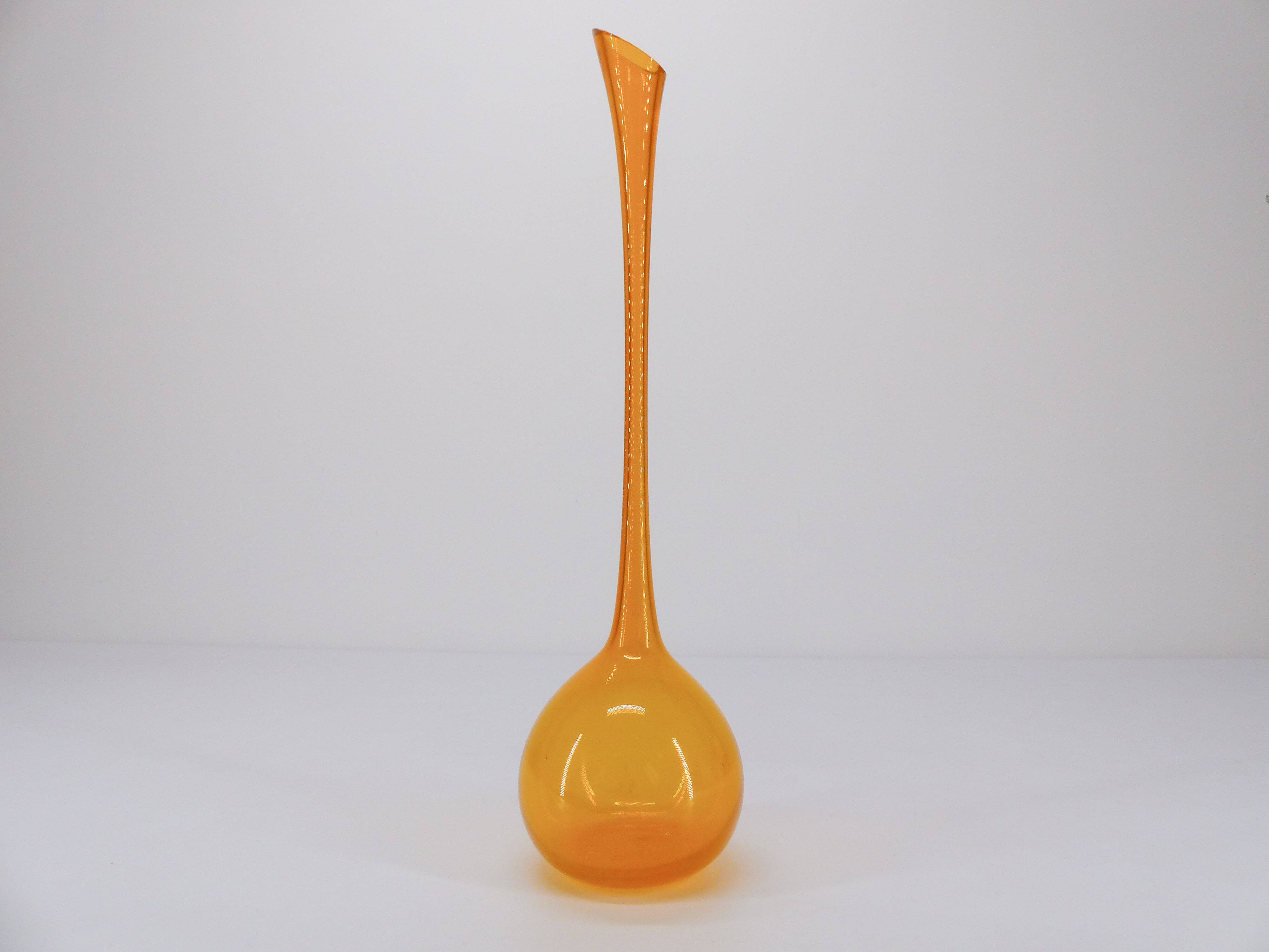 Scandinavian soliflore vase in yellow transparent glass