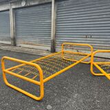 Pair of metal beds by Marc Berthier, Twenty Tube collection, 1972
