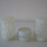 3 opalescent glass jars 60's geoffrey baxter