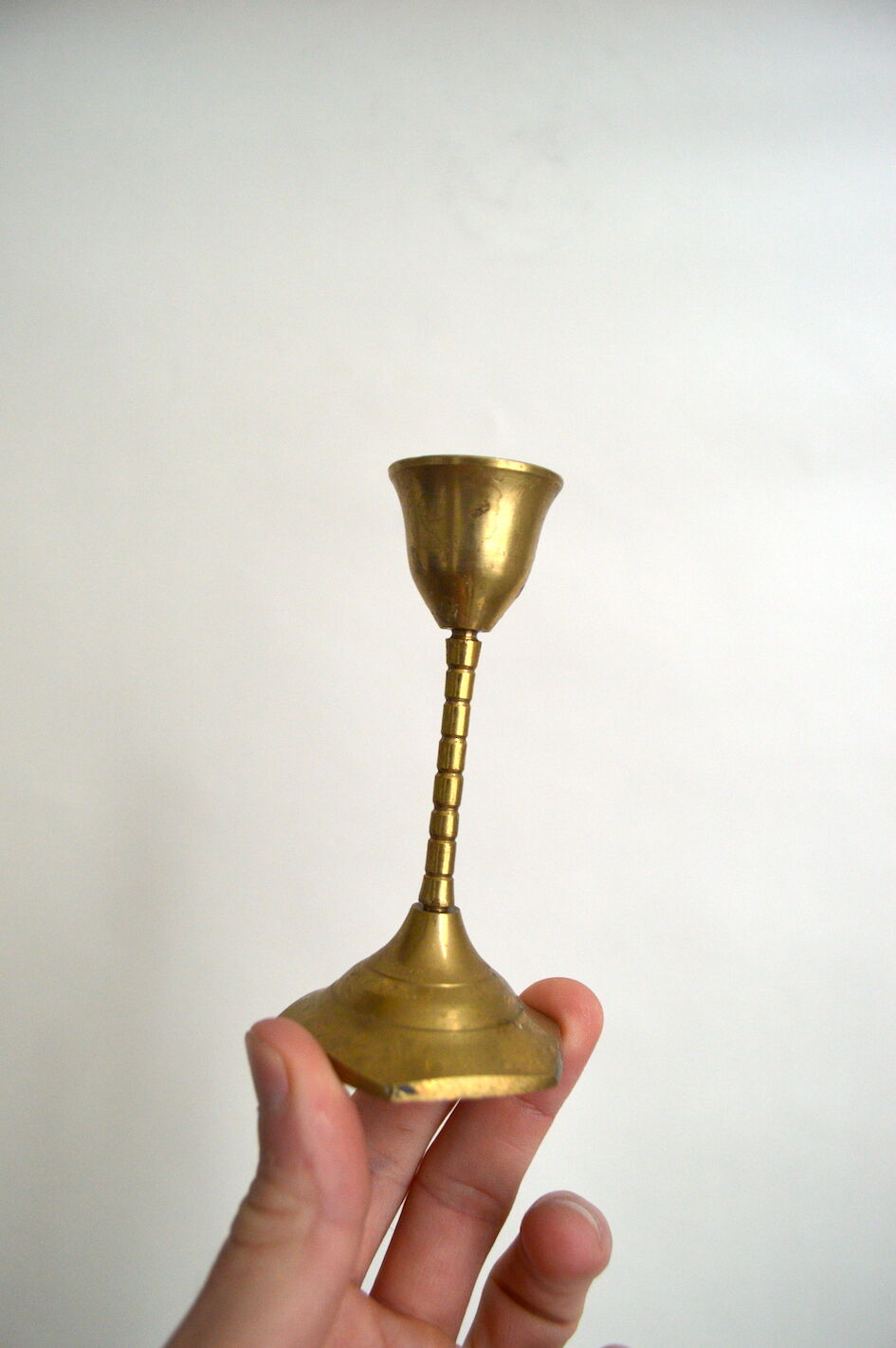 Pair of brass candle holders