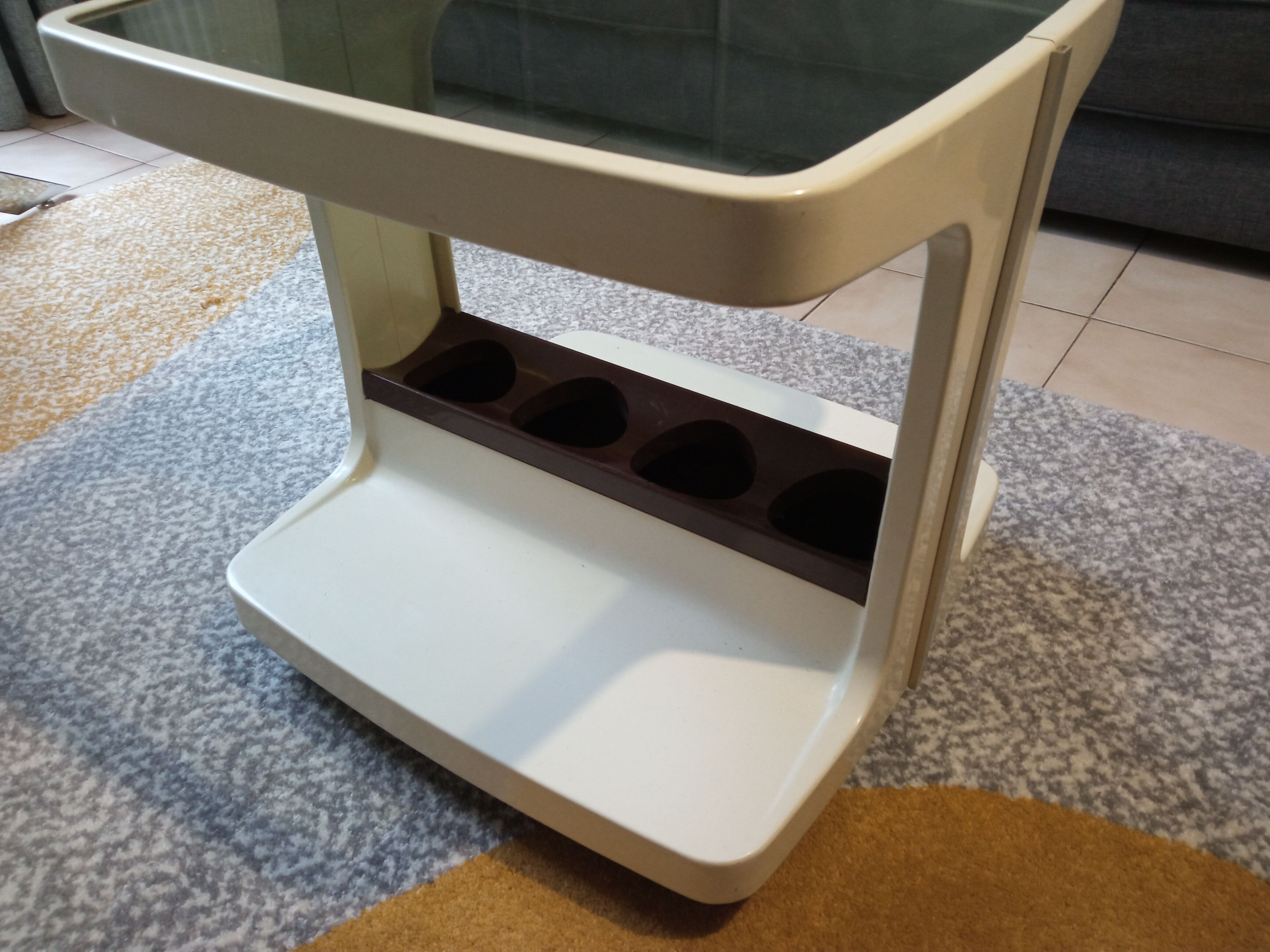 Coffee table bar- brown and white, Flair 60/70