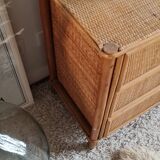 Vintage rattan chest of drawers circa 1970s