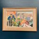 Swedish Original Oil on Canvas – "Figure Near a Flower Fence" by Carl Gunne – Signed – Vintage and Framed – 69.5 × 48 cm (27.4" × 18.9")