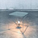 Cubist coffee table with lamp attributed to Max Sauze, France 1960s