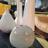 Celadon ceramic soliflore vase signed