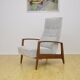 Mid-century armchair with folding footrest, 1960s