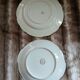 2 antique round plates