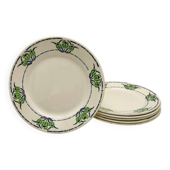 6 flat plates Hippolyte Boulenger & Cie (HBC)