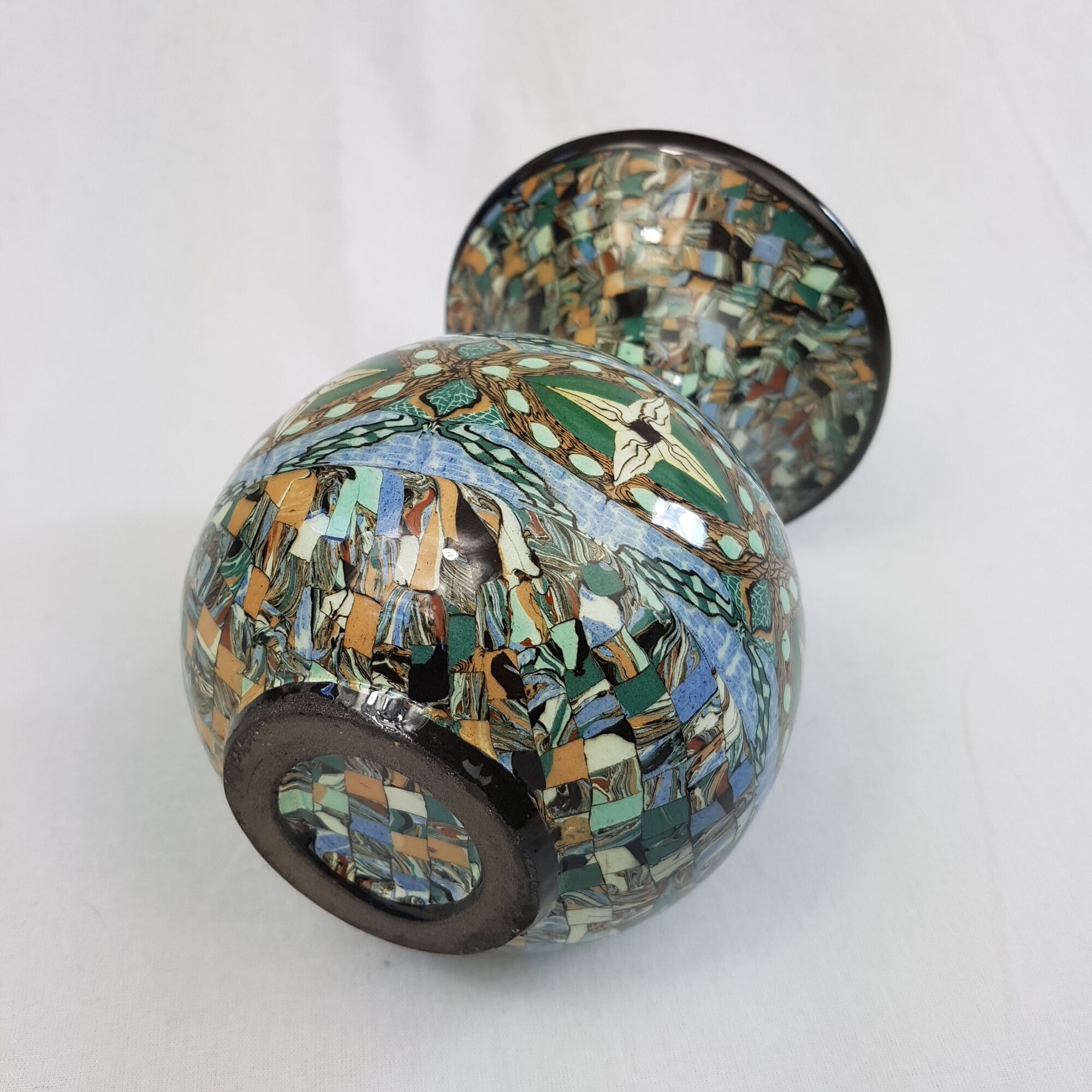 Ceramic vase with mosaic decoration Gerbino Vallauris