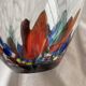 Large blown glass vase with polychrome inclusions in the Murano style.