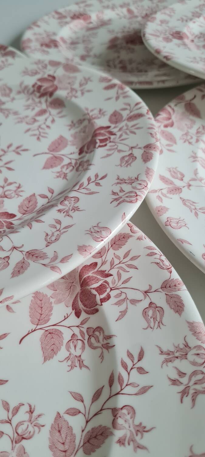 Service of 6 English earthenware plates