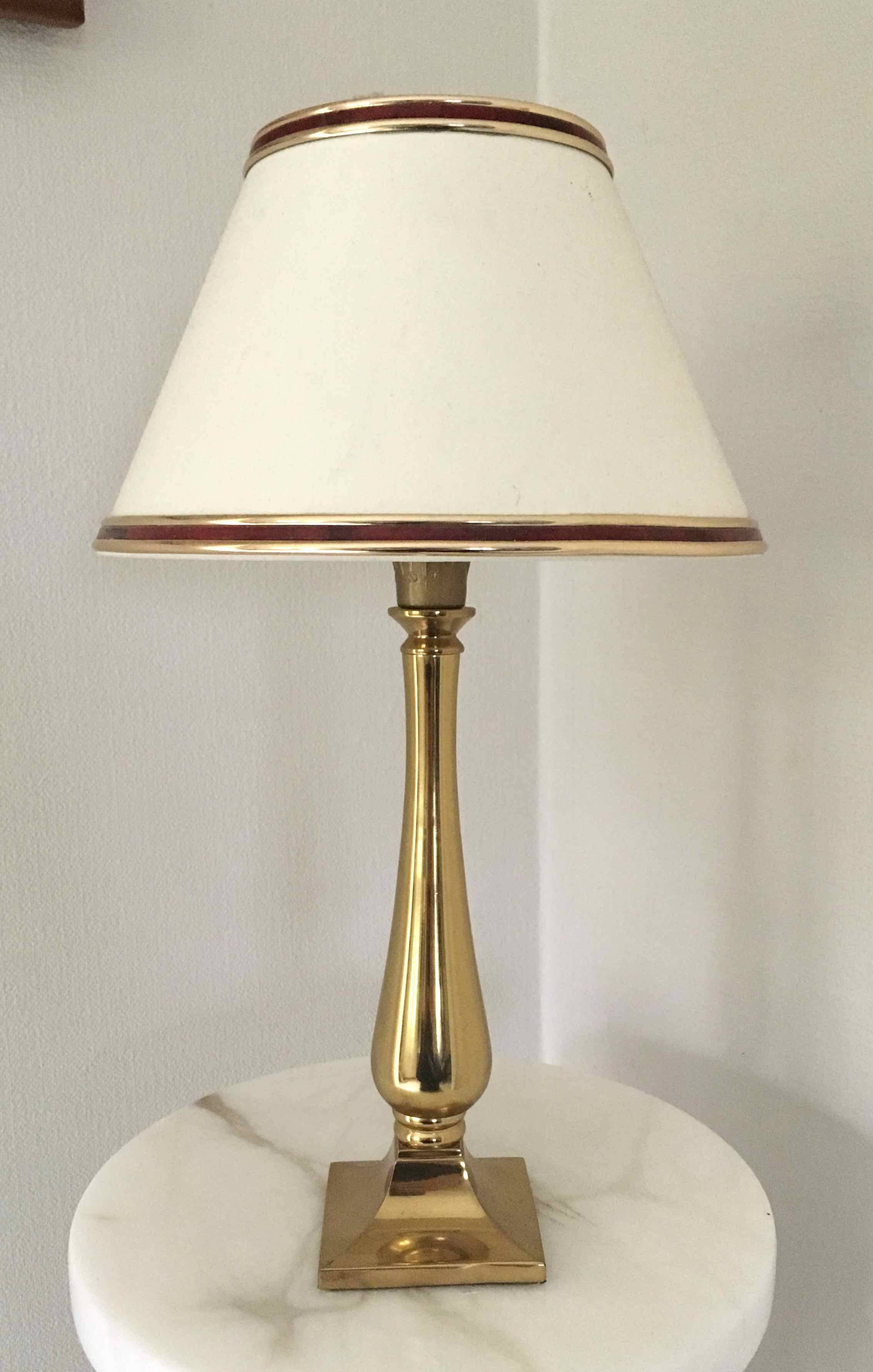 Brass base bedside lamp