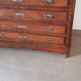 1900 chest of drawers with canted sides, walnut and period walnut veneer, restored
