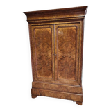 Armoire en ronce de noyer, 2 portes, 2 tiroirs