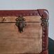 Old wooden and leather trunk