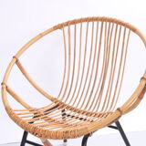 Vintage Noordwolde bamboo round chair