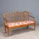 Antique neoclassical canapé in maple and fabric, Italy, 19th century.