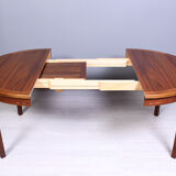 Round walnut dining table by Troeds, Sweden, 1960