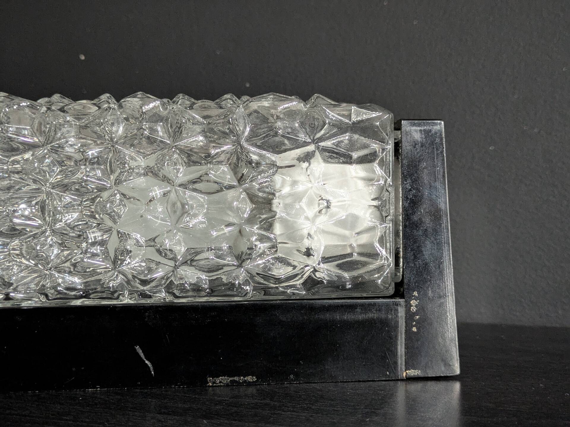 Vintage wall light RZB moulded glass and Bakelite (Germany circa 1960/1970)