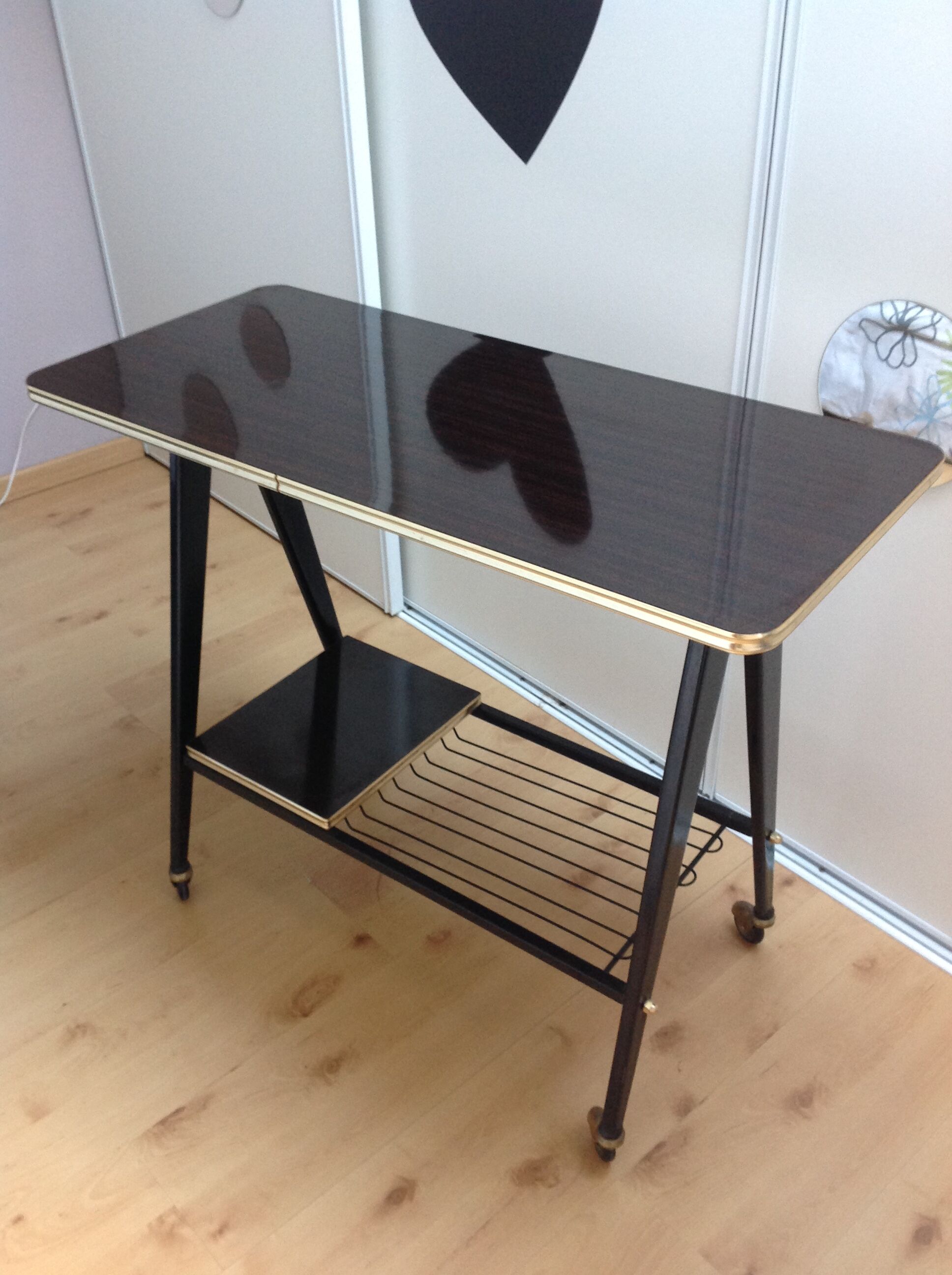 Formica TV table and compass feet, vintage years 60/7
