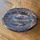 Vintage: Large oval clay gratin dish