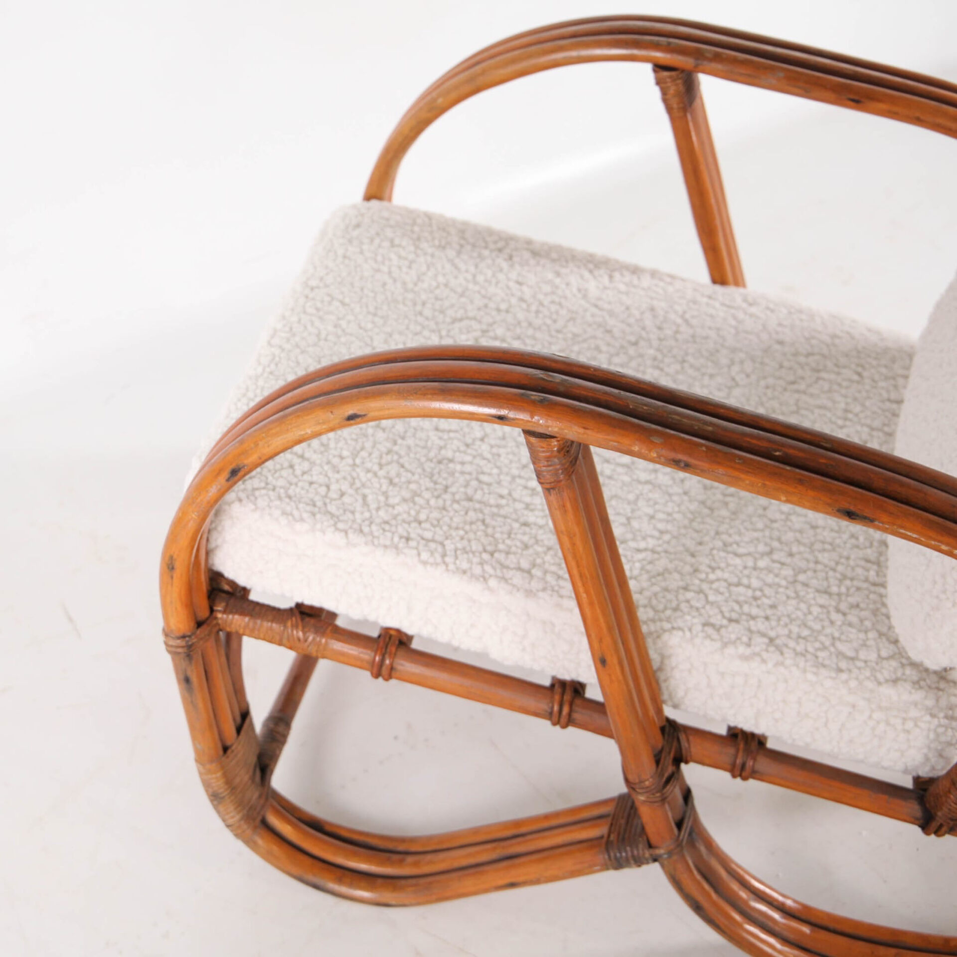 "Bretzel" armchair in rattan