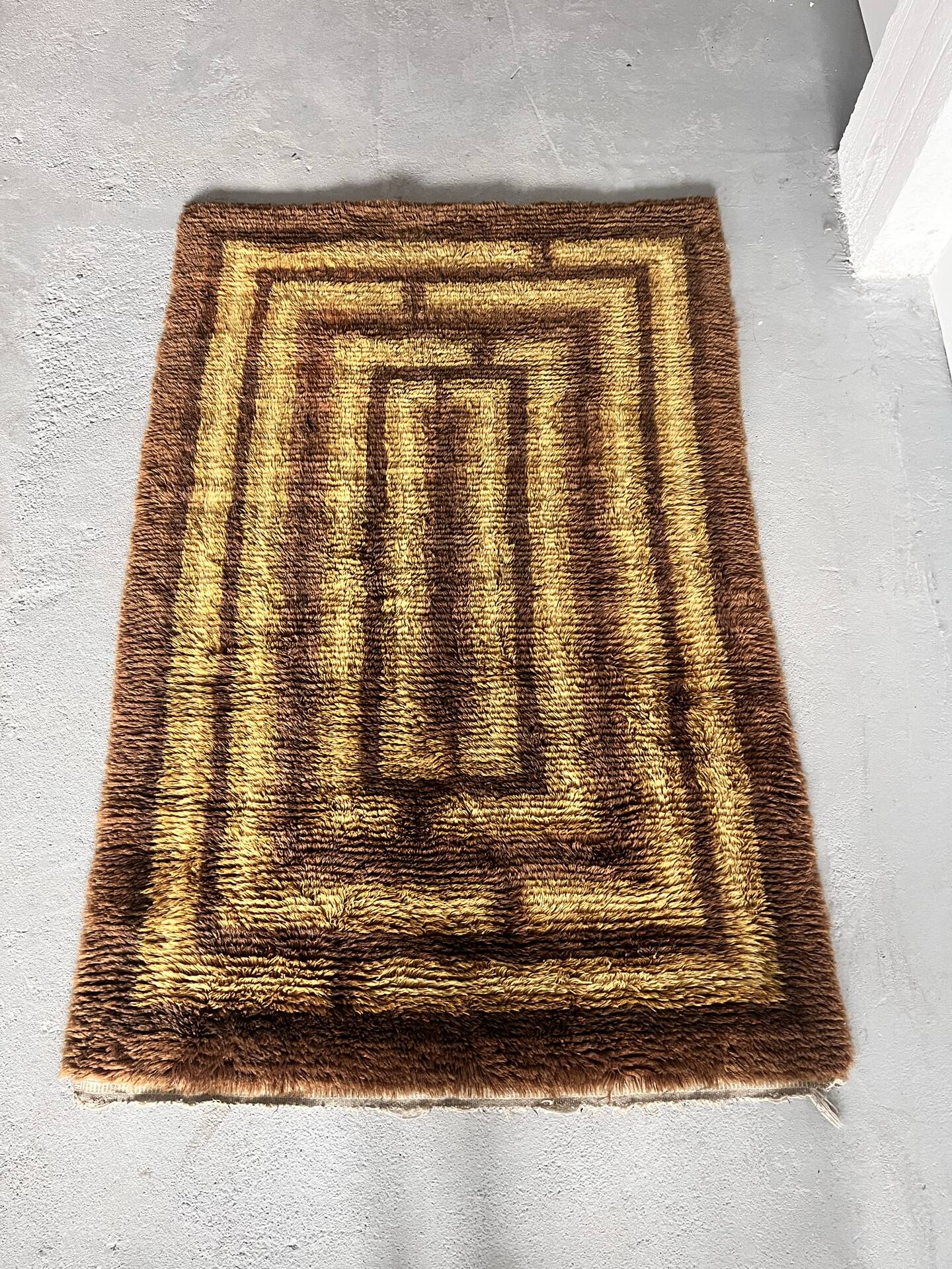 Scandinavian Rya Rug, 1960’s, 100% Wool, Mid Century