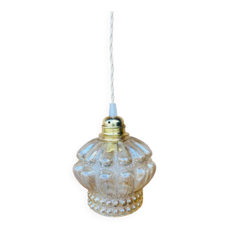 Vintage moulded glass pendant light