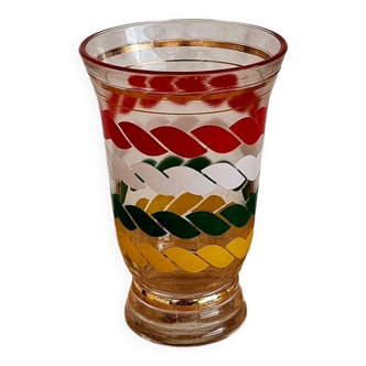 Vase en verre multicolore années 50