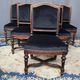 Antique Louis XVI style chairs. Set of 6. Solid rosewood. New upholstery.