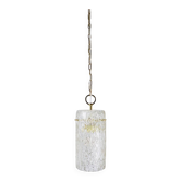 J.T. Kalmar Vienna Midcentury Textured Ice Glass Tube Brass Pendant Lamp, Austria, 1950s