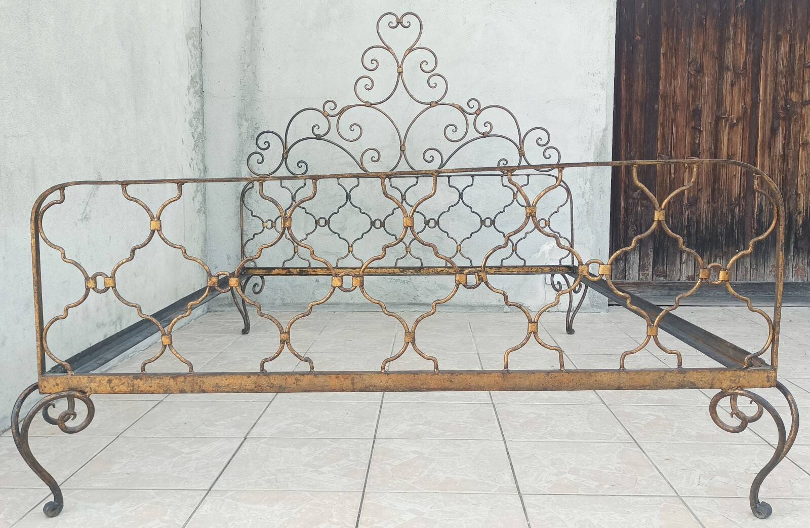 Louis XV style wrought iron bed