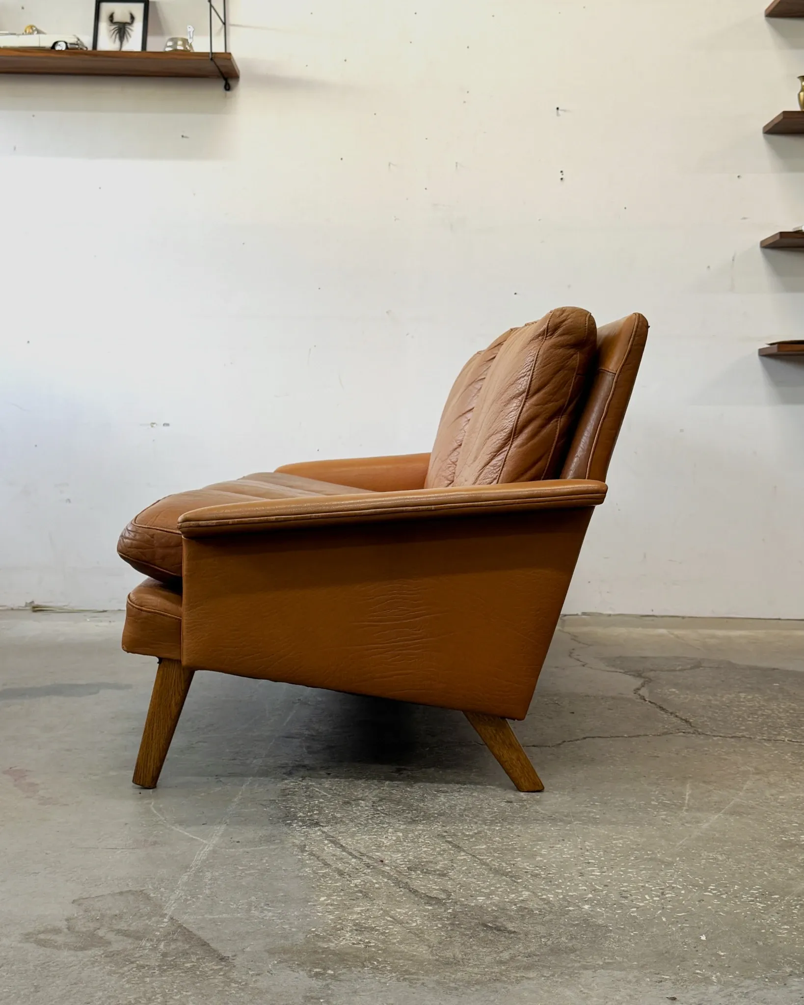 Leather sofa, Denmark, 1960s/70s, vintage, mid-century modern